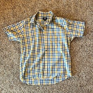 Cutter and buck plaid button up polo shirt